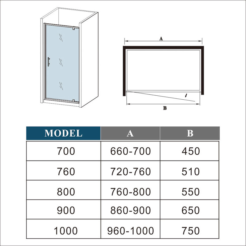 Chalon Rectangle Shower Enclosure - 1850 x 700 mm