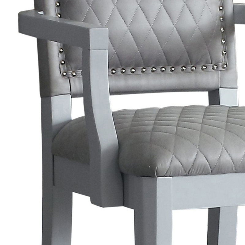 Fauteuil rembourré gris et gris Sarek, Gris, Gris perle