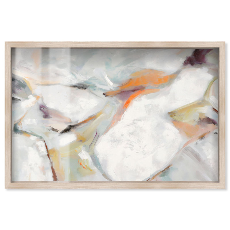Alabaster Interlude I Boho Art Shadowbox Print par Art Remedy, H 37 po x l 55 po, Crème, crème