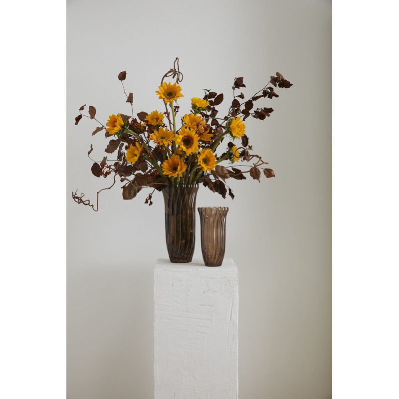 Marajo Glass Table Vase, 10" H x 5.5" W x 5.5" D
