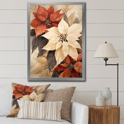 «Cream Orange Poinsettia Passion», reproduction sur toile