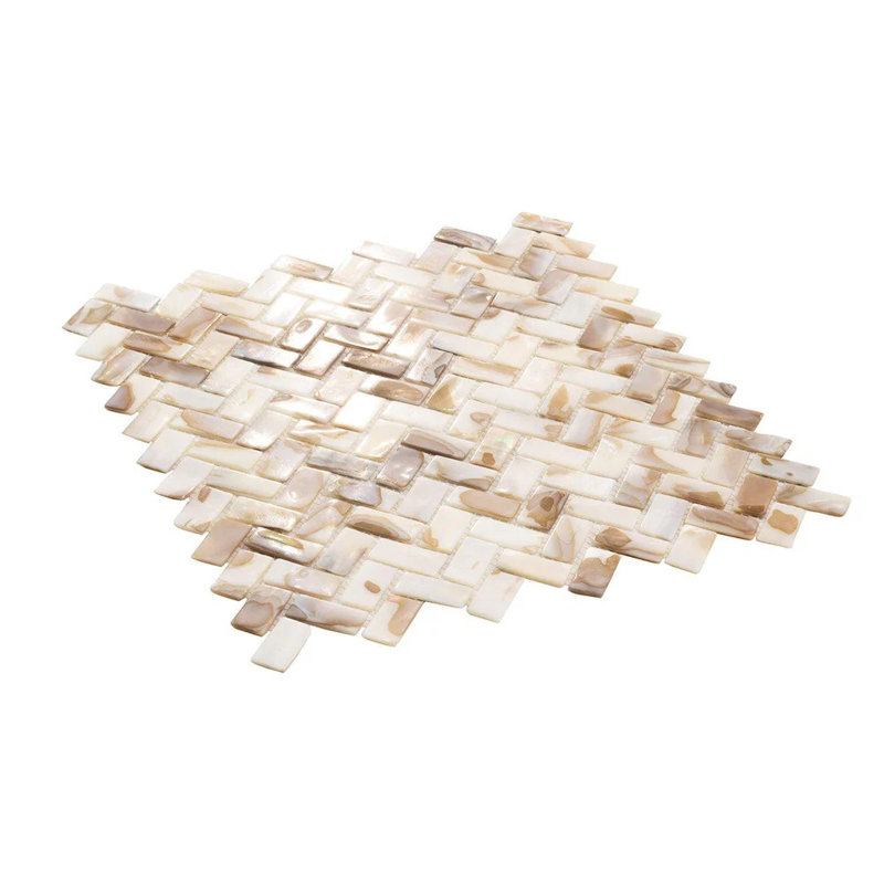 Concha 10.6 In. X 11 In. Polished White, Beige Shell, Mother Of Pearl Mosaic Wall Tile (16.19 Sq Ft/Case) - 20 Pack