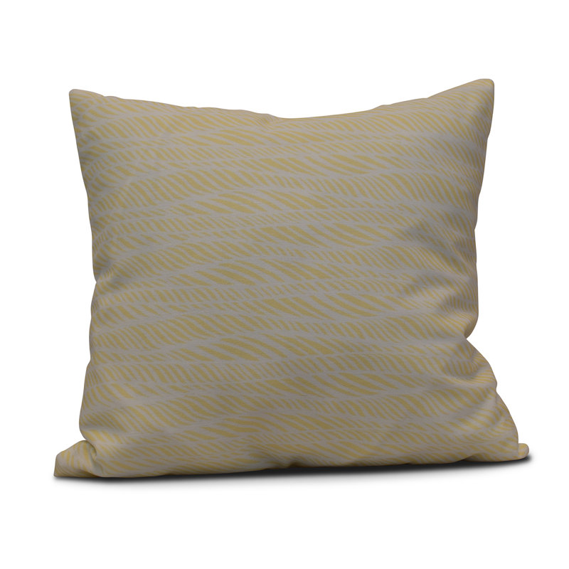 Housse de coussin carrée Rolling Waves, H 18 po x l 18 po, Jaune