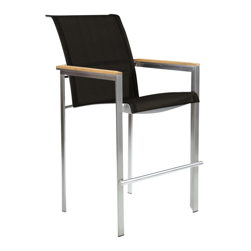 Tivoli Outdoor Bar Stool, Black, No