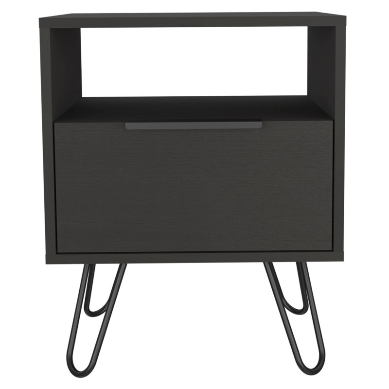 Normant 22" Black Wood Nightstand