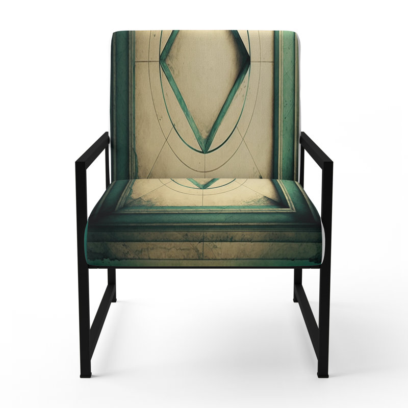 Intime illustrations dans des tons rétro délavés VI - Fauteuil rembourré contemporain, fauteuil d'appoint abstrait géométrique