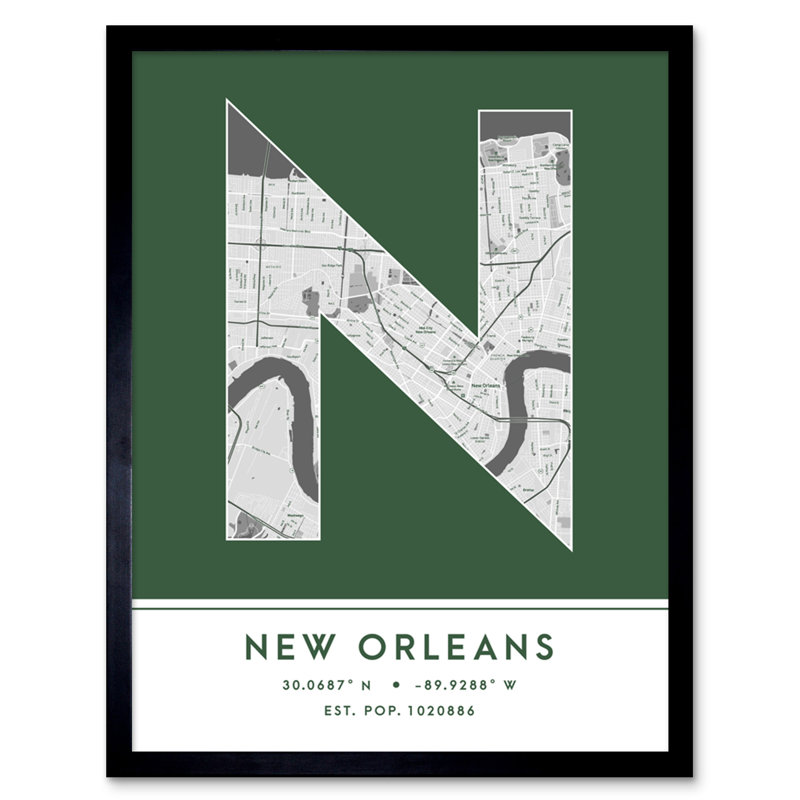 New Orleans Louisiana United States City 1 Piece Single Picture Frame Wall Art
