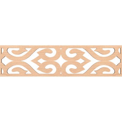 47"W x 12"H x 3/8"T Keene Fretwork Moulding, Red Oak