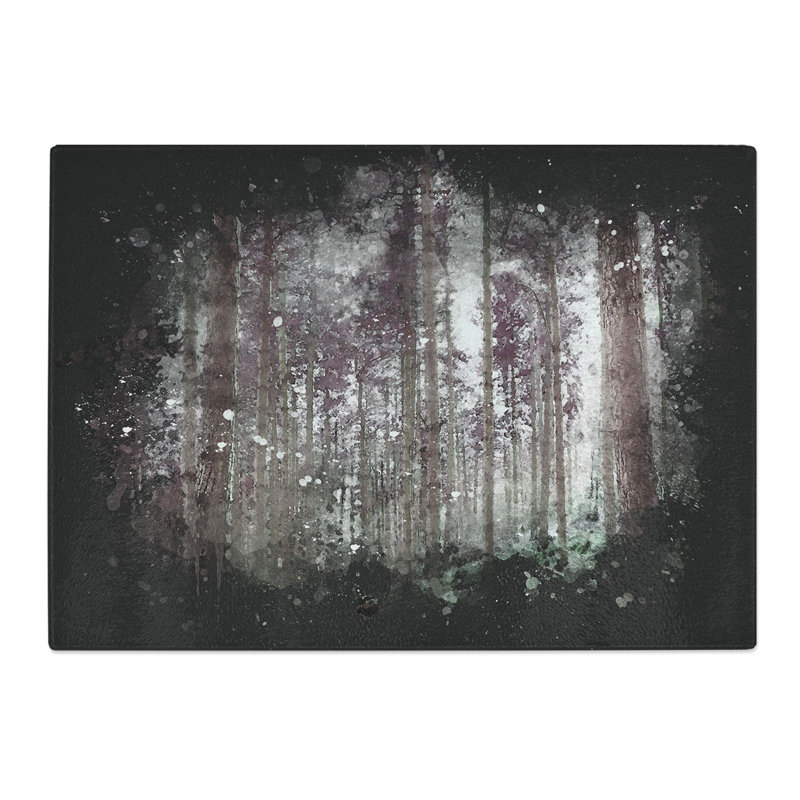 Tempered Glass Pretty Forest Chopping Board, 28.5 cm x 39 cm