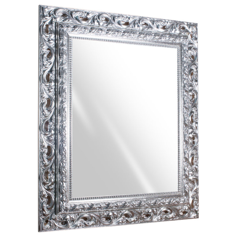 Dunnygarran Wood Flat Wall Mirror, Silver