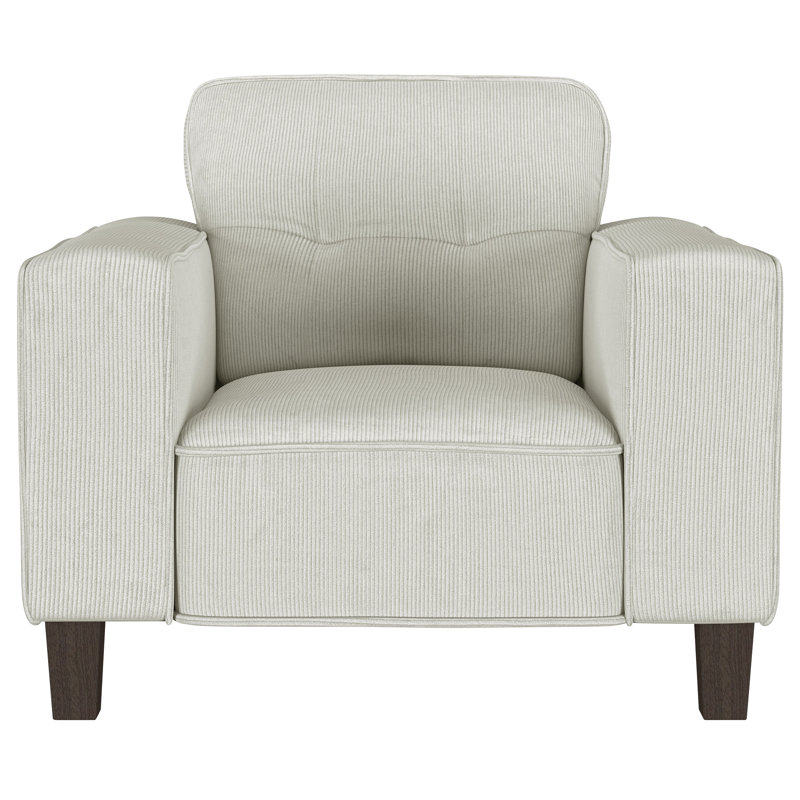 Fauteuil d'appoint rembourré capitonné, Tissu grège