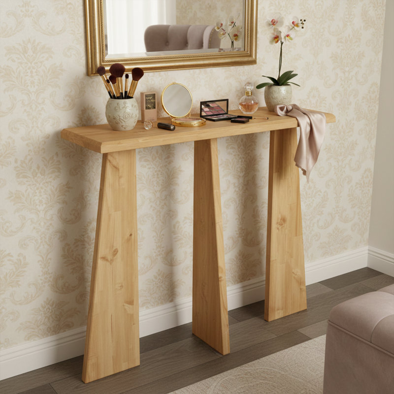 39.4" Solid Wood Console, Chêne