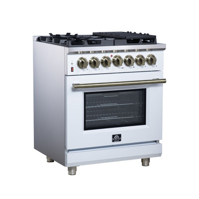 Massimo 30 in. Dual Fuel Range White