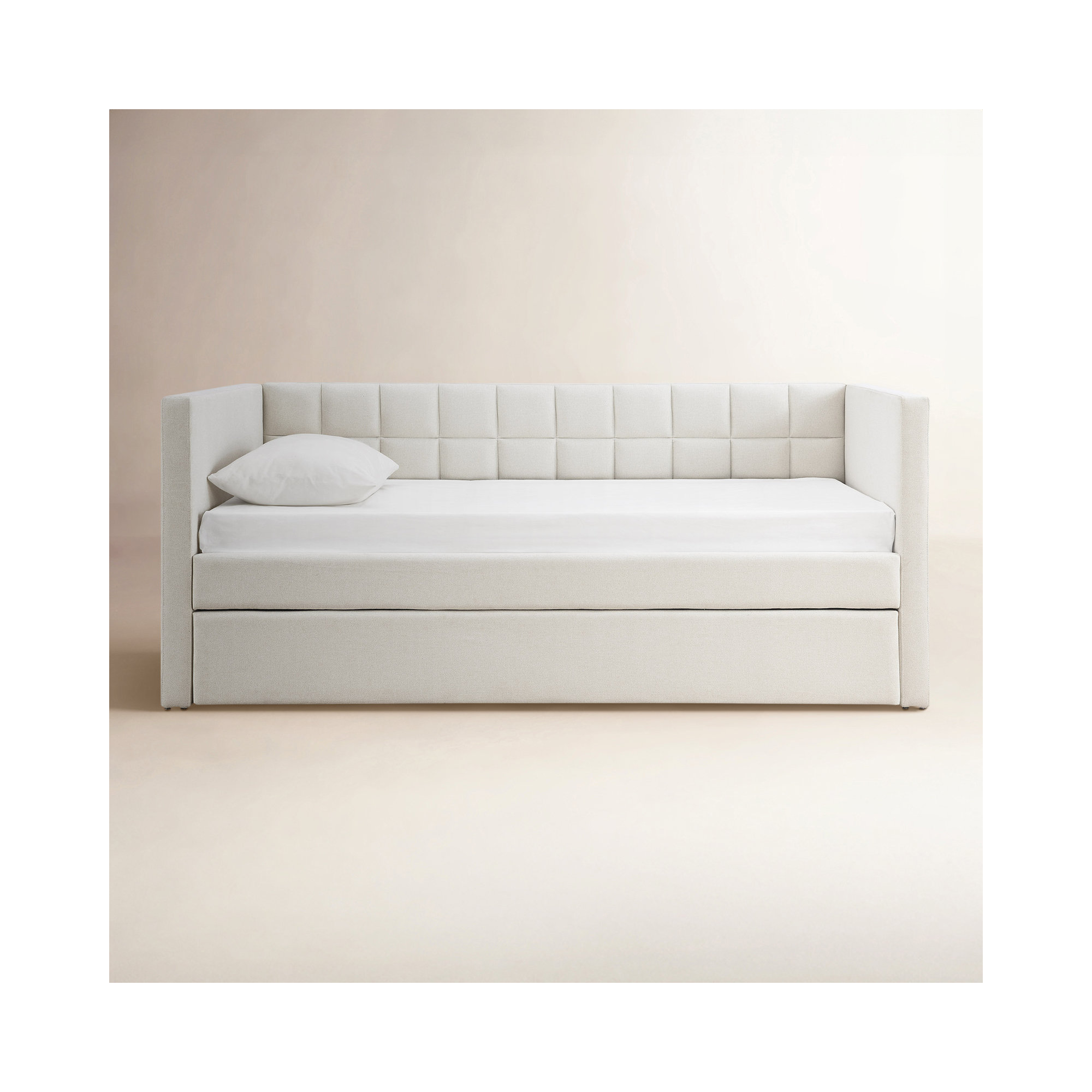 Upholstered Daybed with Trundle - Twin, Ivory