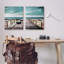 Tranquil Pier Dock Beach Clear Blue Sky Illustration par Ashley Aldridge - ensemble de 2 peintures-70553143-70553141