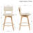 Della 26" Mid-Century Modern Linen Upholstered Swivel Counter Stools with Curved  Seat and Back-625485971