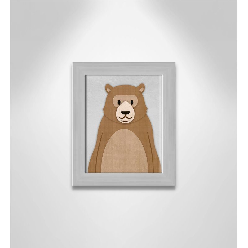 Adhésif décoratif Cheery Bear, H 10 po x l 8 po x P 0,6 po, Encadré plat argent