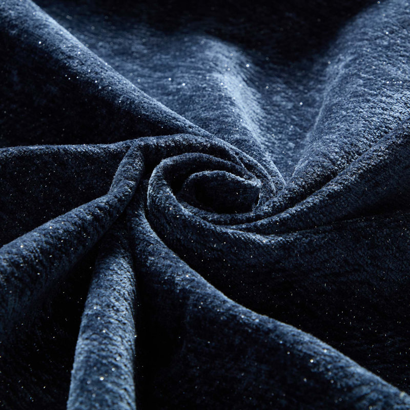 Canapé modulaire moderne capitonné avec 6 coussins, Chenille bleue