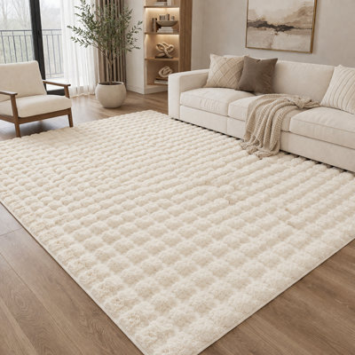 Geometric Shapes Machine Tufted Shag Area Rug
