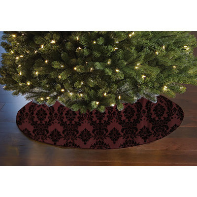 Jupe d'arbre de Noël damassé