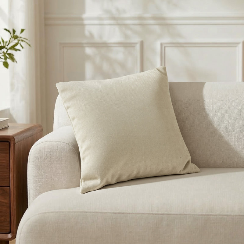 Housse de coussin en chenille douce, Beige