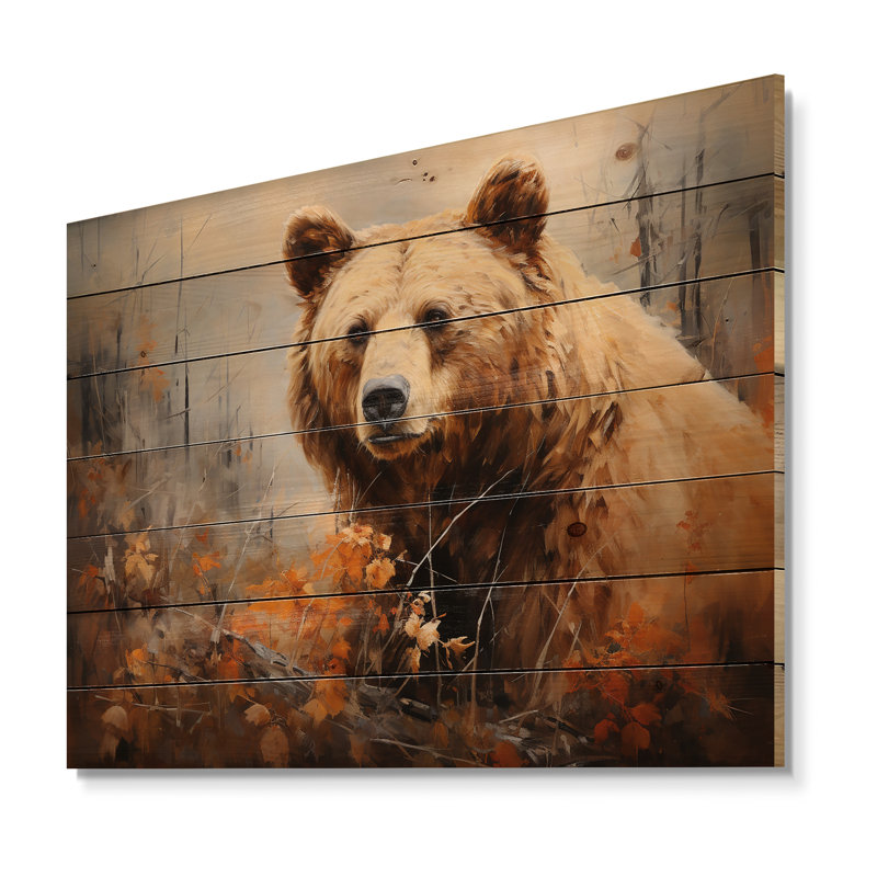 «Bobbye Bear Bears», impression sur bois naturel, H 30 po x l 40 po x P 0,78 po