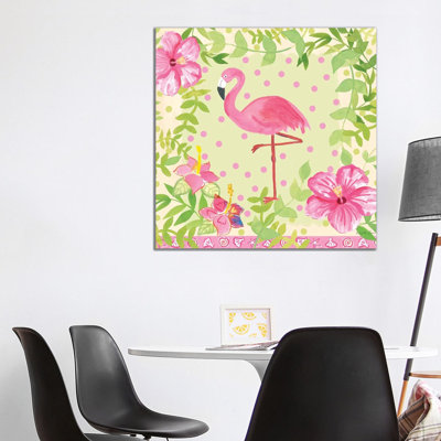 Flamingo Dance I by Farida Zaman - Wrapped Canvas Painting