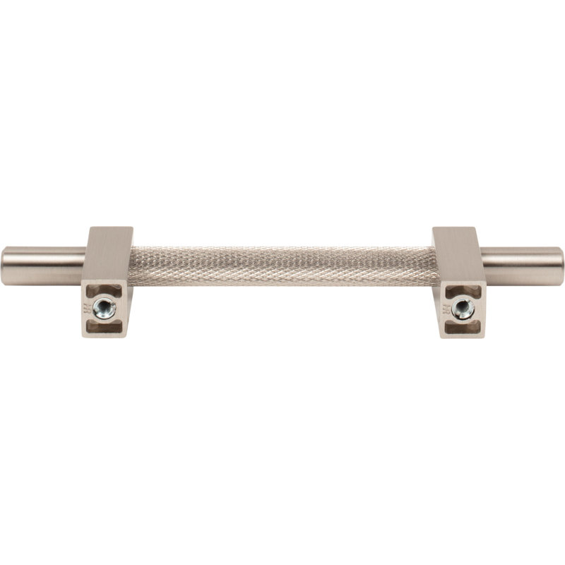Larkin 3 Knurled Center Bar Pull, Satin Nickel, 5 1/16"