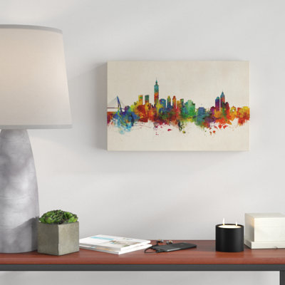 'Taipei Taiwan Skyline' Graphic Art on Wrapped Canvas
