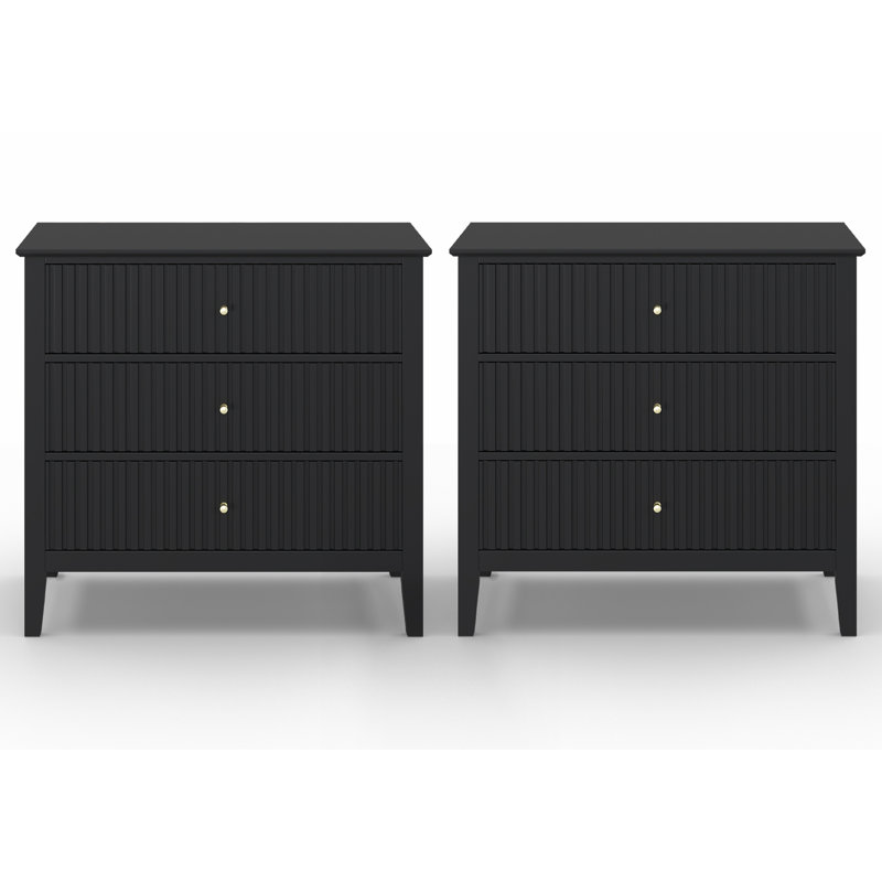 3 Drawer, Black
