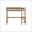 Lit mezzanine simple avec bureau, tête de lit et pied de lit rembourrés Boucle avec échelle, garde-corps de sécurité