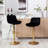 Set of 2 Swivel Bar Stools with Chrome Footrest and Base-106865621