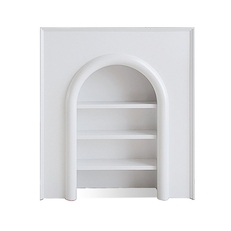 Black Solid Wood Freestanding Fireplace