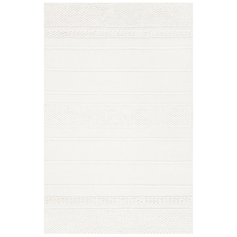Tapis naturel rayé en laine / coton tissé à plat à la main Brookneal, Rectangle 3 pi x 5 pi