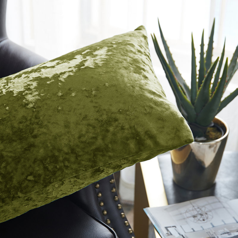 Floral Rectangular Lumbar Cushion Cover, Avocado