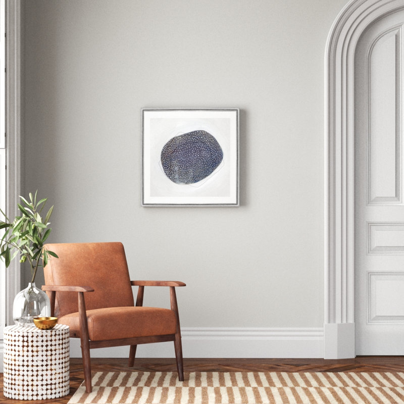 «Speckle I», peinture sur toile, Cadre argenté, H 26,5 po x l 26,5 po x P 1,5 po