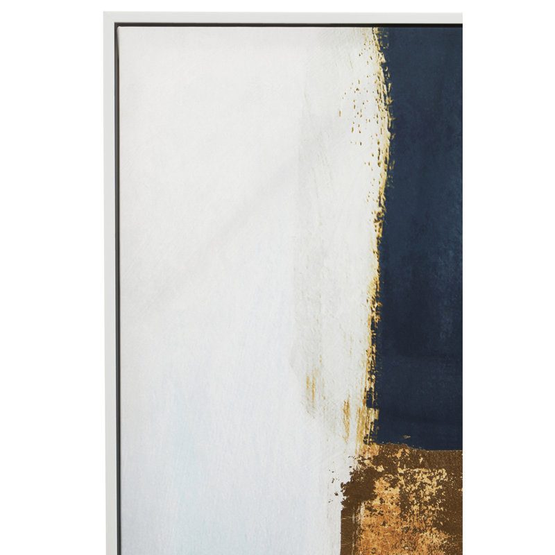 Astratto Blue And Gold Foil - Single Picture Frame Painting on Canvas