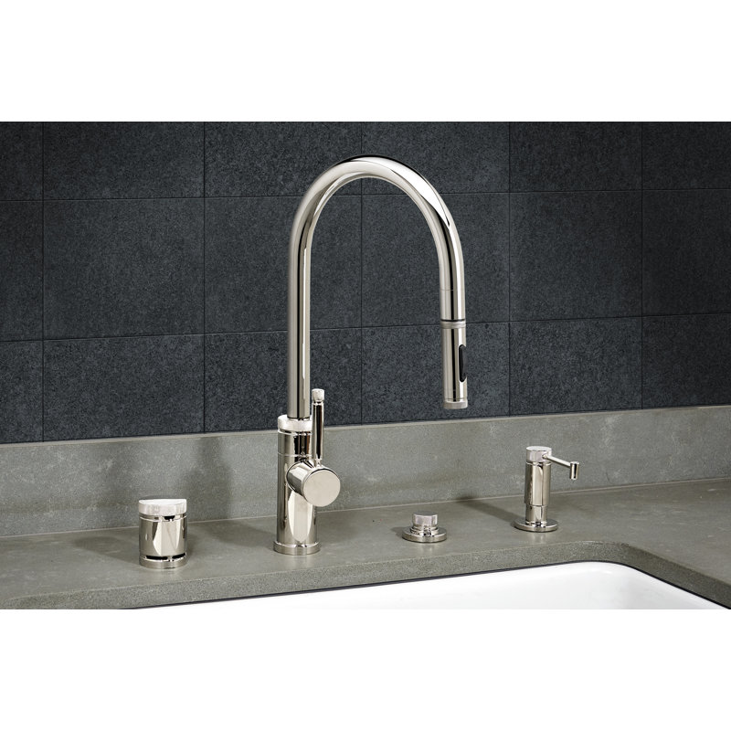 Industrial Plp Pulldown Faucet -Toggle Sprayer, Polished Nickel