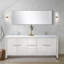 Ensemble de meuble-lavabo double 80 po X P 20 po D, plateau en quartz blanc et robinet en or rose-117980317-117980318