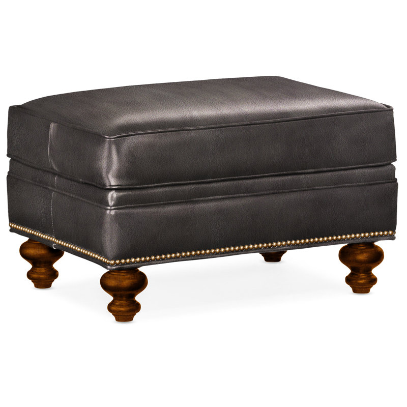 Repose-pieds rectangulaire en cuir véritable 26 "West, Cuir véritable Outsider Raven, Nouveaux classiques, Naturel français