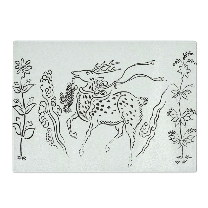 Tempered Glass Stag Deer by Taguchi Tomoki Chopping Board, 39 cm W x 28.5 cm L