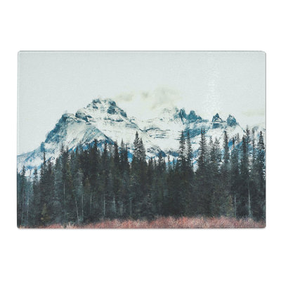 Tempered Glass Snow upon the Mountains in Canada Chopping Board