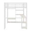 Structure de lit mezzanine avec garde-robe, bureau et tablettes de rangement