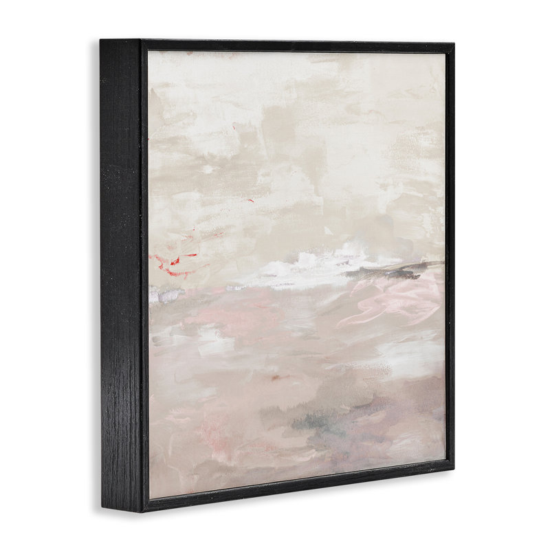 Serenity Neutral Landscape Black Framed Giclee Art by Lanie Loreth, 12" H x 12" W, Midnight Black Framed Giclee