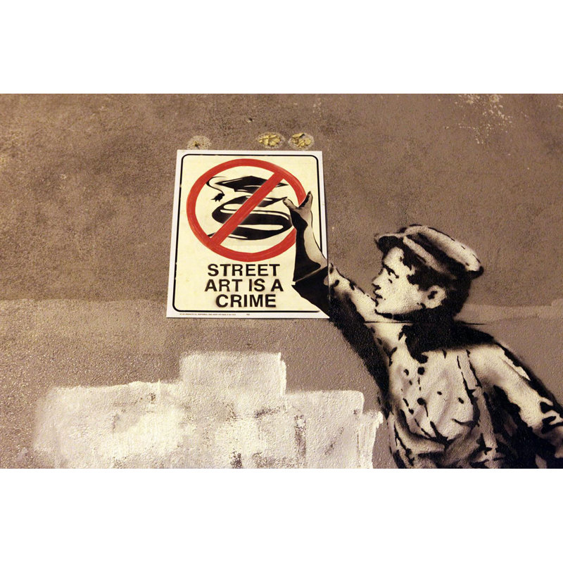 Street Art Is A Crime by Banksy - Wrapped Canvas Print, 30 cm H x 46 cm W x 4 cm D