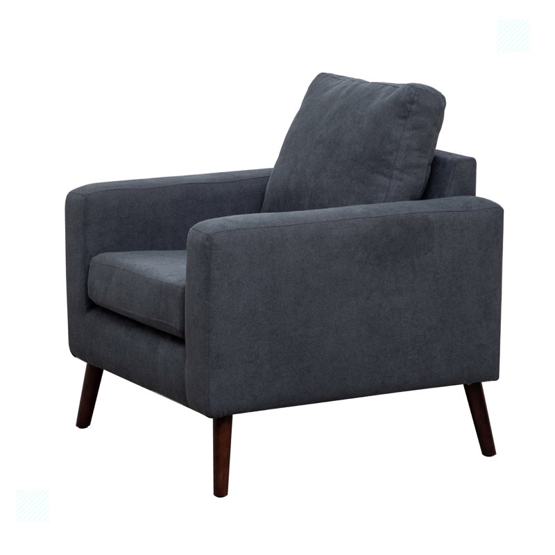 Chaise avec accoudoirs tuffetée, Velours gris