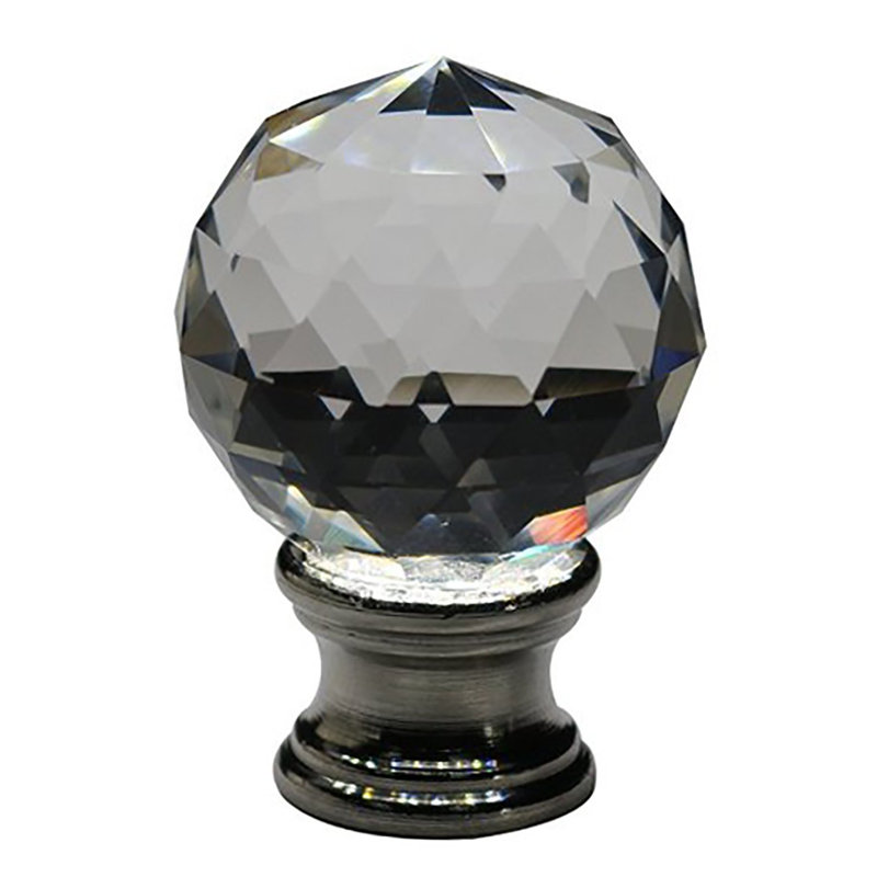 Faîteau de lampe en cristal Koert, Acier brossé