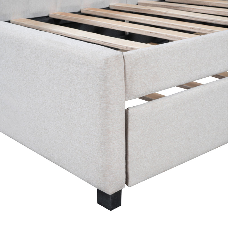 Lit de jour en tissu d'ameublement (beige), Beige