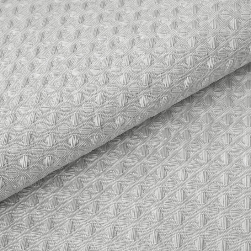 Rideau de douche Ramjani Waffle Weave, H 74 po x l 71 po, Gris clair