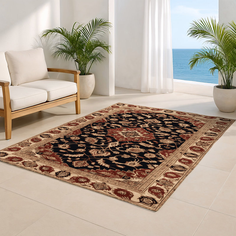 Tapis d'intérieur et d'extérieur brun Persian, Rectangle 5 pi x 7 pi